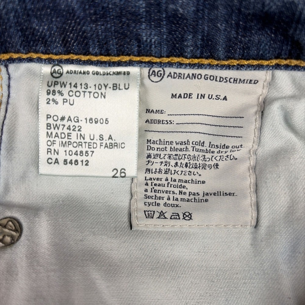 AG Adriano Goldschmied Piper Crop Jeans Womens 26 Blue Slouchy Slim - Picture 5 of 9